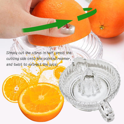 Exprimidor de cítricos de vidrio con mango y boquilla para jugos frescos