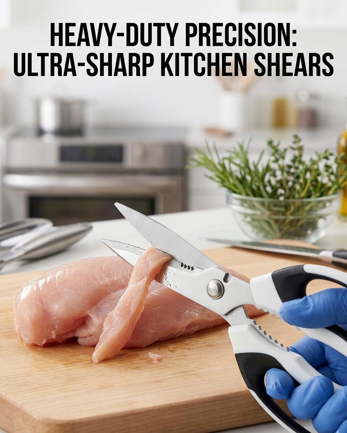 Tijeras de cocina multiusos acero inoxidable con funda