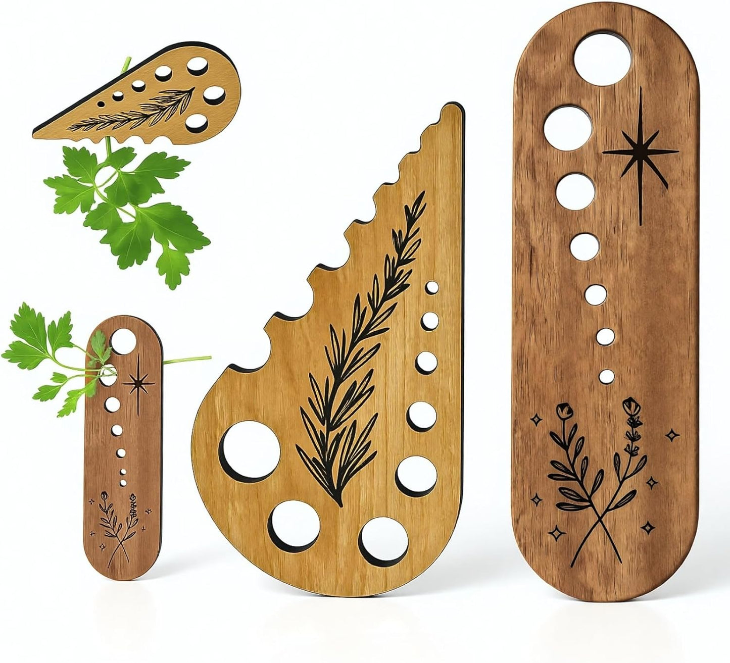 2 Pelacables Madera para Hierbas y Verduras Accesorios Cocina