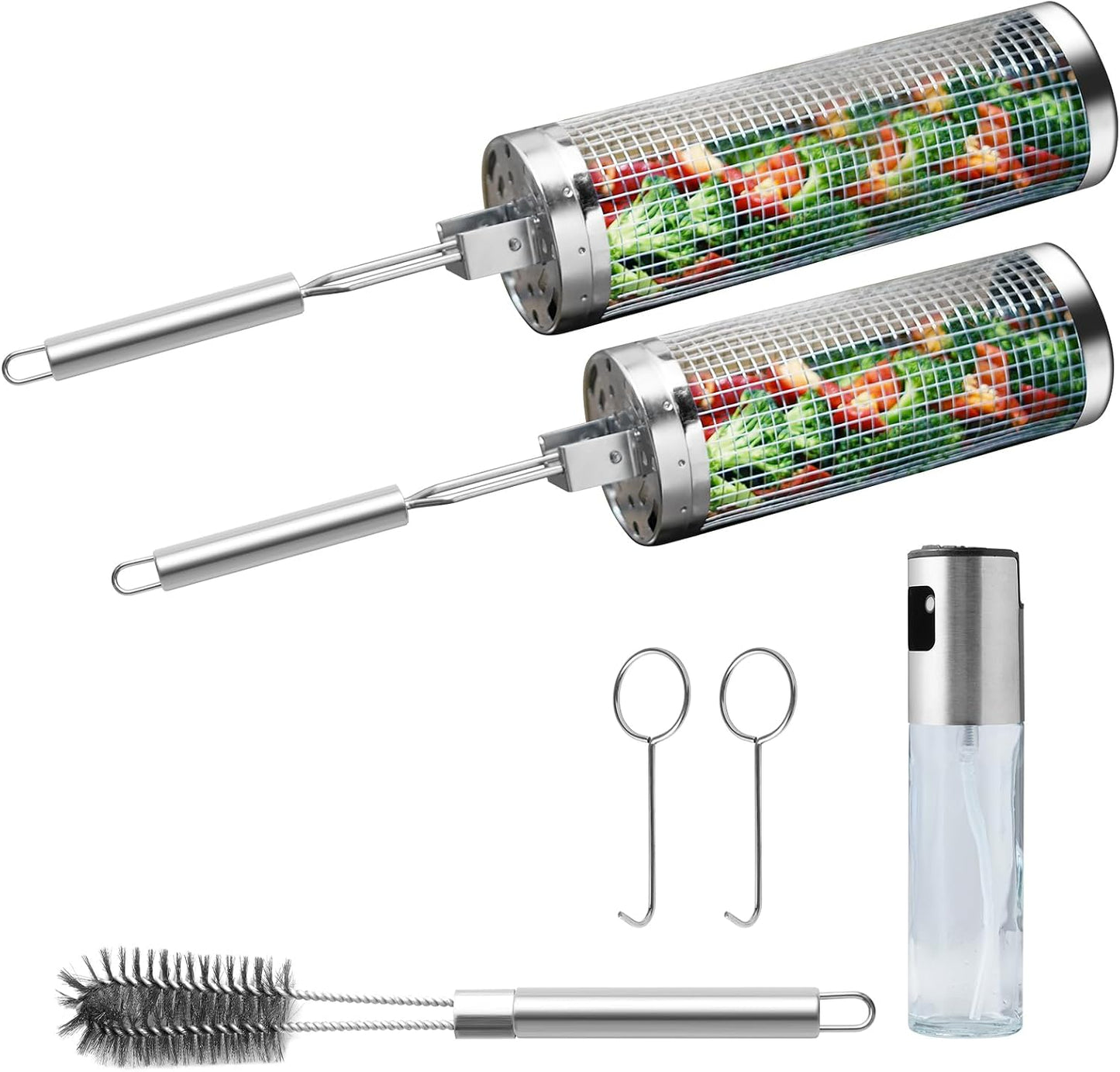Cestas parrilla acero inox 304 con mango extraíble