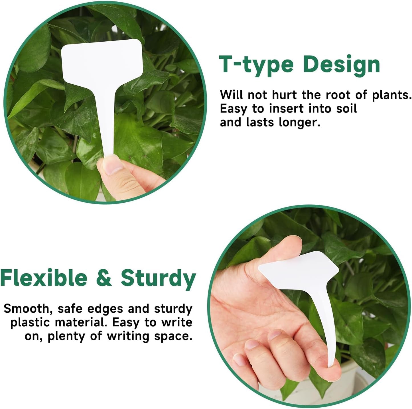 Etiquetas plástico para plantas 4pulg impermeables jardín
