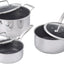 Jgo 6 Ollas Cerámica Acero Inox Doble Rendimiento