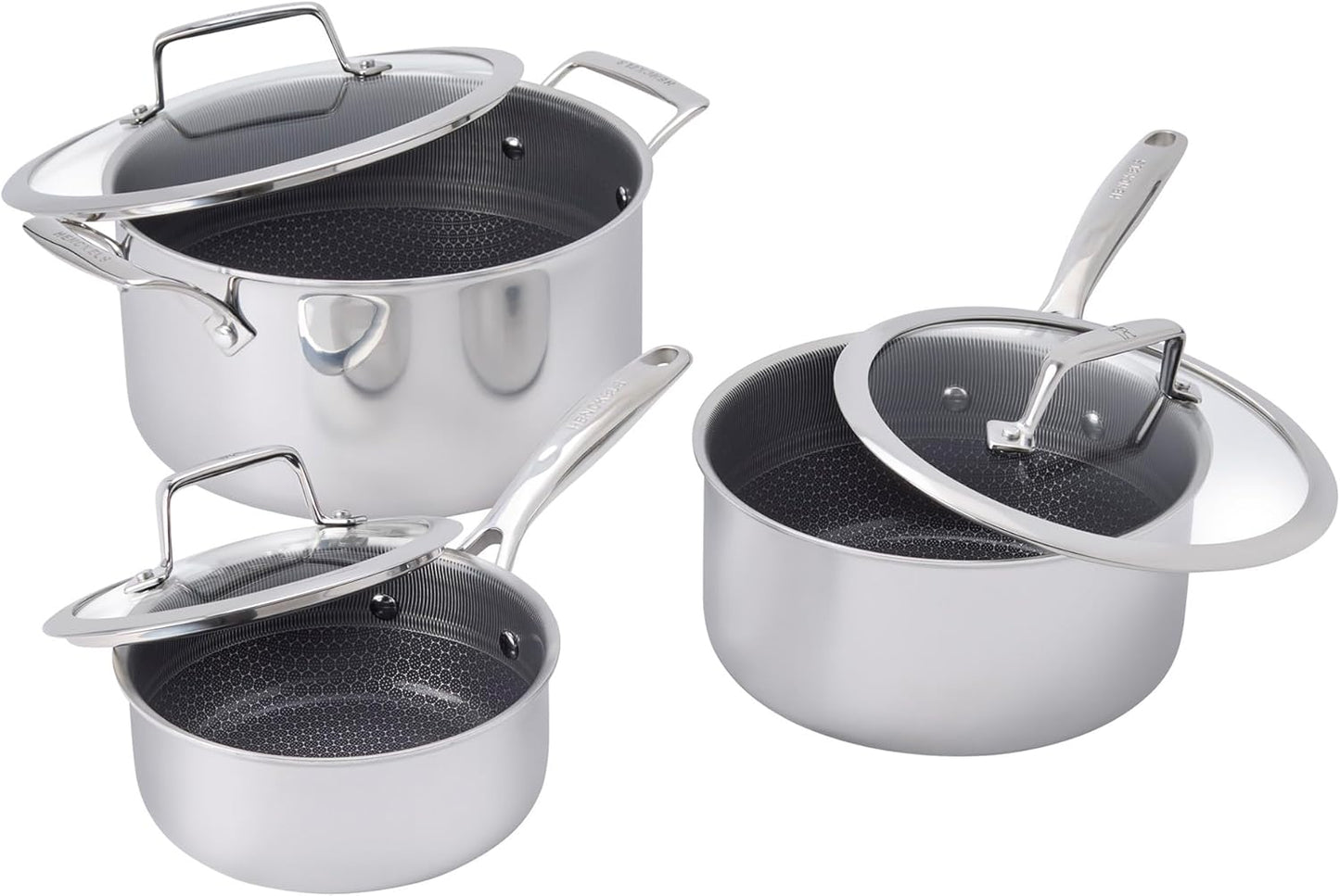 Jgo 6 Ollas Cerámica Acero Inox Doble Rendimiento