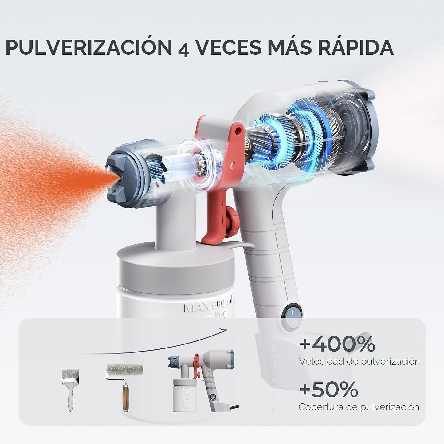 Pulverizador eléctrico 2 boquillas 4 patrones