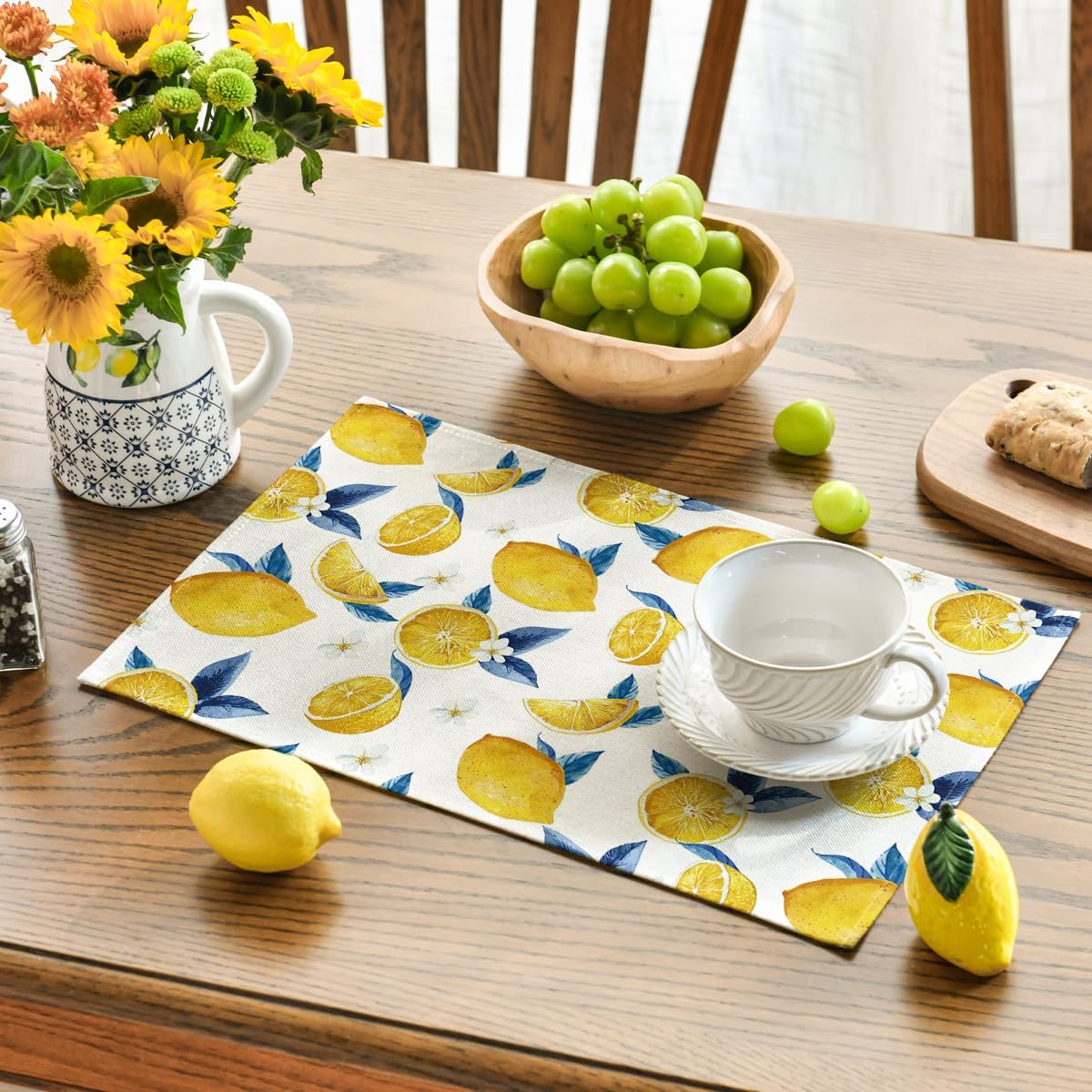Set 4 Manteles Verano Fruta Limón 12x18pulg