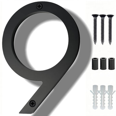 Números de casa modernos flotantes 5pulg sombra negra kit uñas