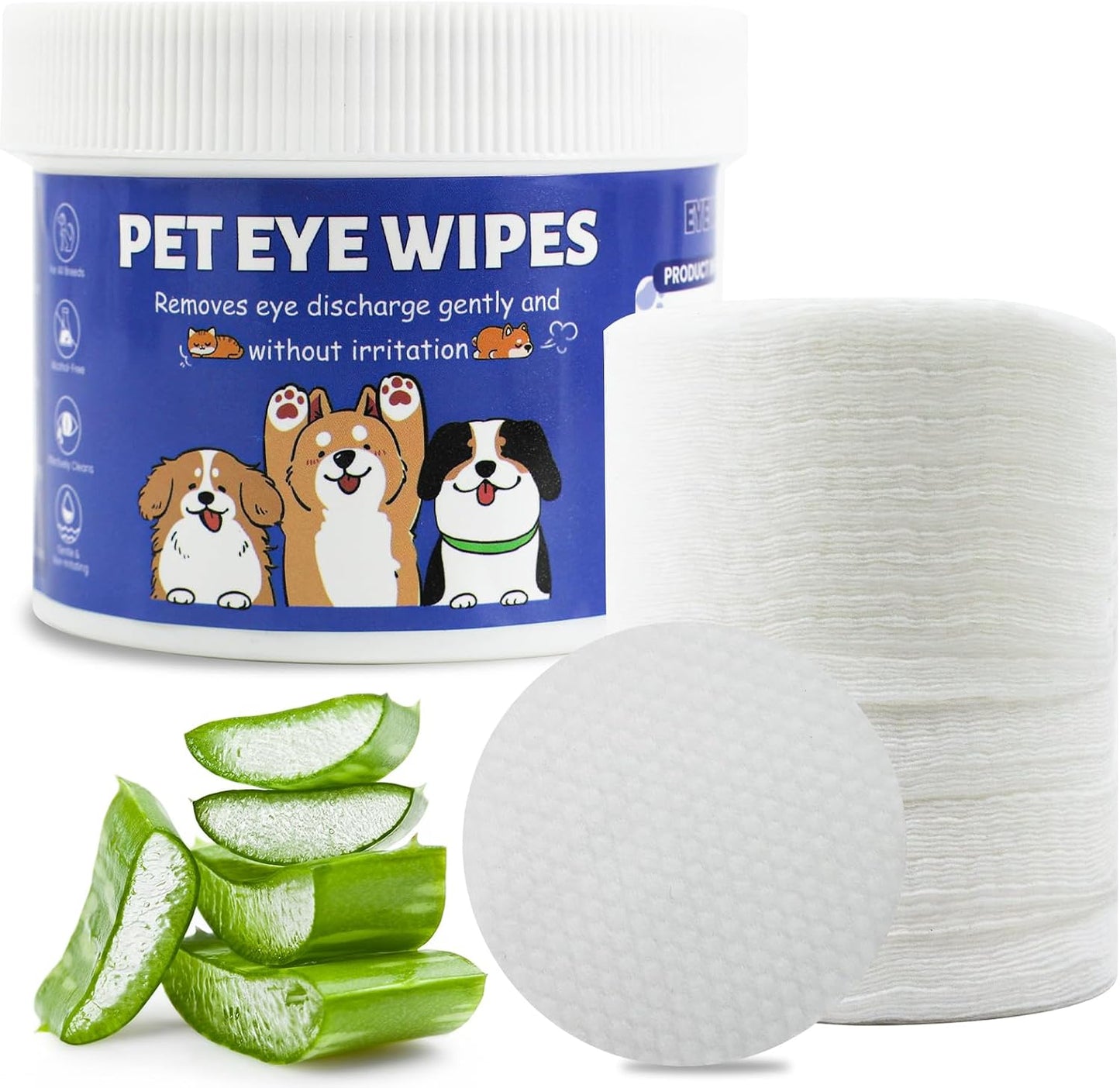 Toallitas ojos mascotas 100uds suaves para perros y gatos