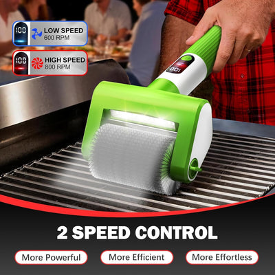 Cepillo eléctrico parrilla 800 RPM LED 2 velocidades recargable