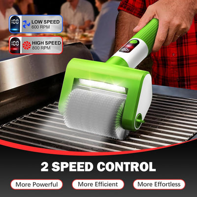 Cepillo eléctrico parrilla 2 velocidades LED 800 RPM recargable