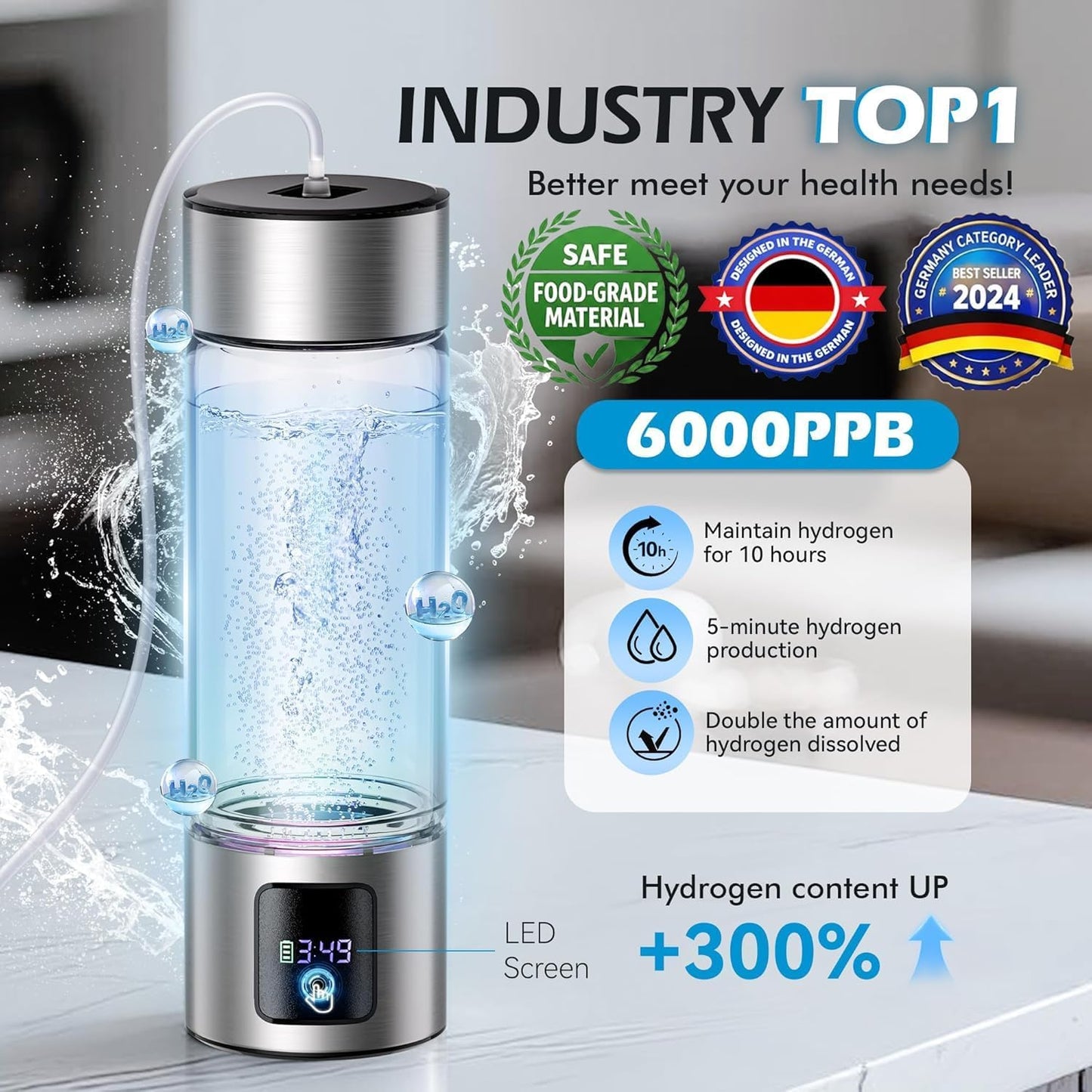 Generador agua hidrógeno 3en1 sin cloro ni ozono