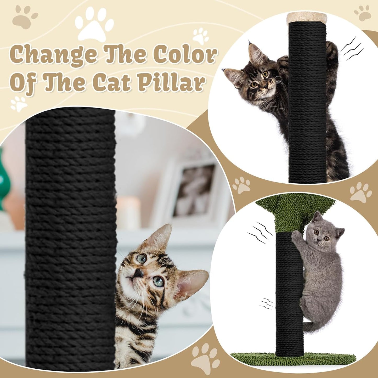 Cuerda sisal natural para gatos bohemia colorida multiuso