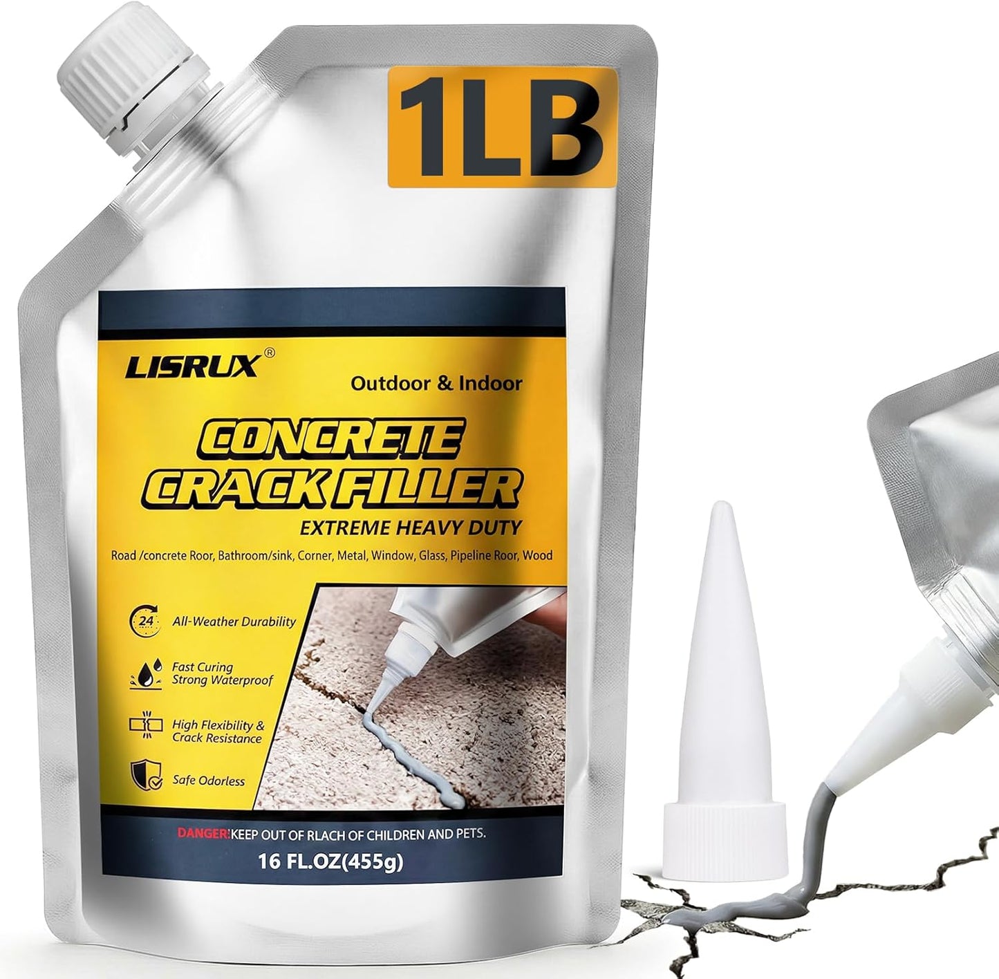 Relleno grietas hormigón 1libra autonivelante impermeable