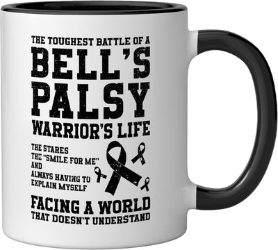 Taza Cerámica Bells Palsy Warrior Negro/Blanco