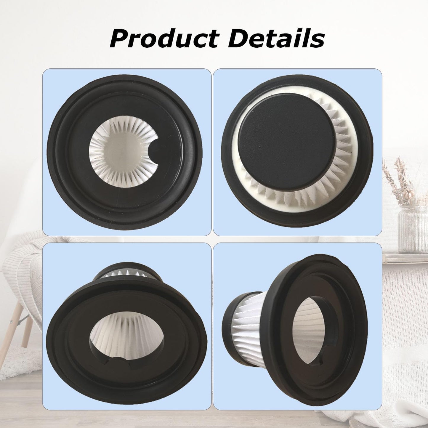 10 Filtros Vacío Comp Aspiradora Pato Negro Lavables