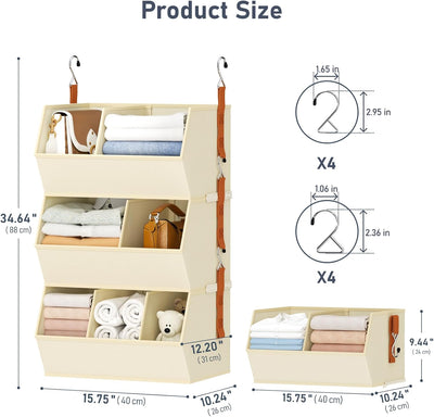 Organizador colgante armario tela plegable con divisor