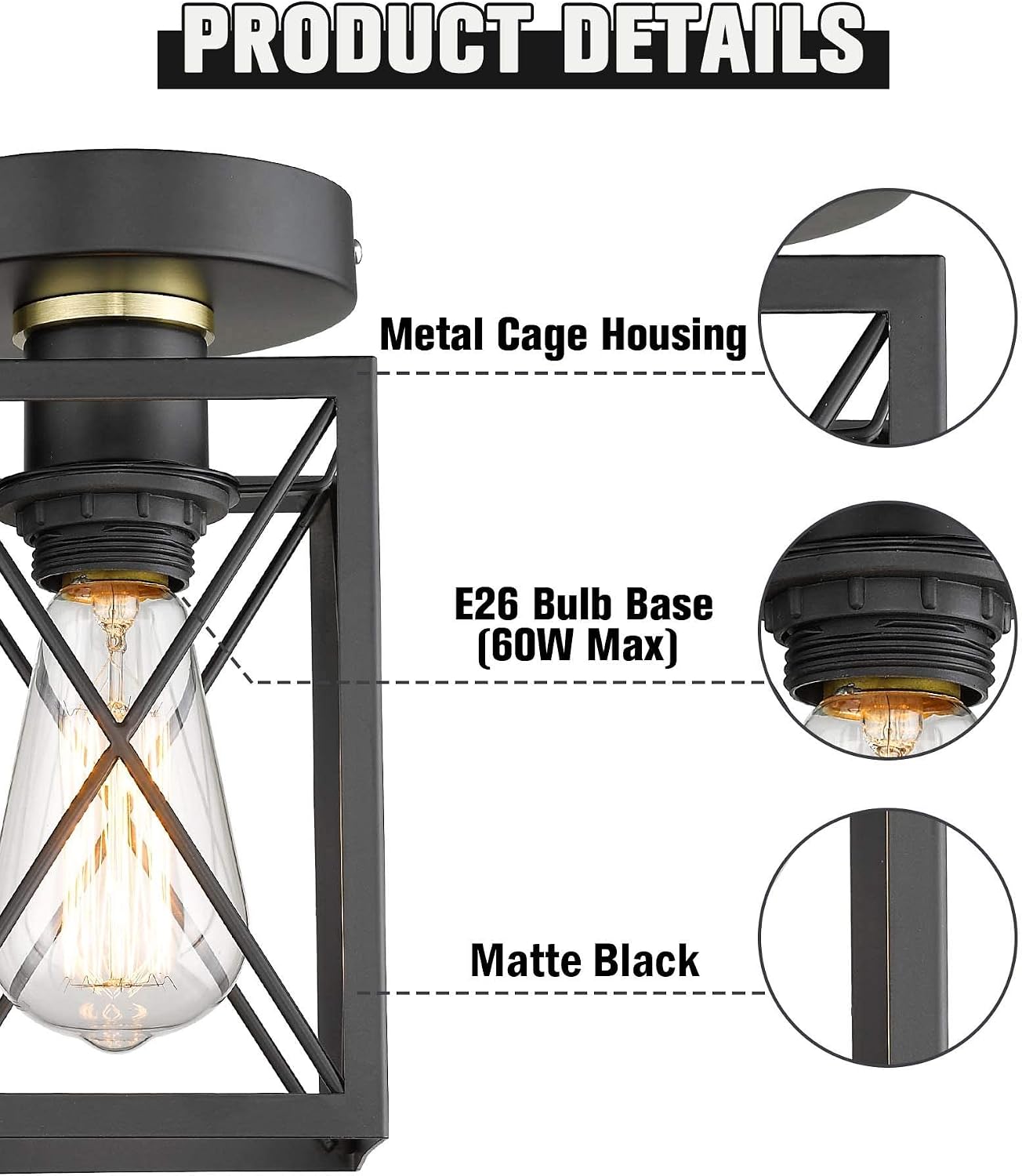 Lámpara techo cocina estilo industrial empotrado
