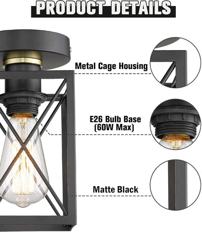 Lámpara techo cocina estilo industrial empotrado