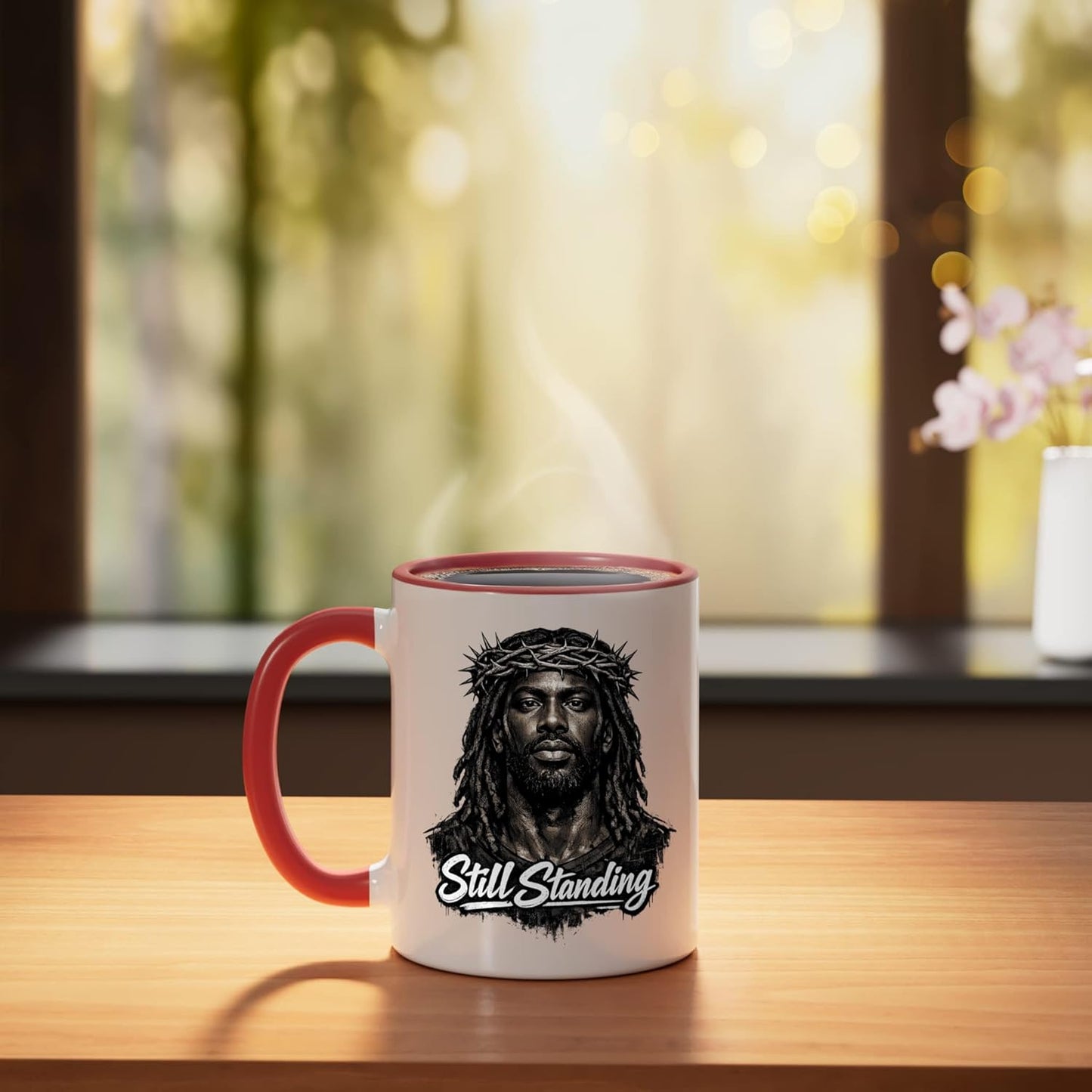Taza Cerámica Cristianismo Rojo/Blanco