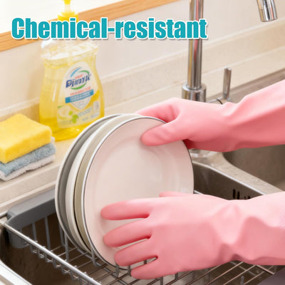 Guantes flocados impermeables cocina baño 3 pares azulverde