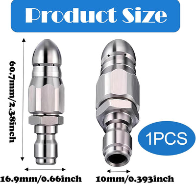 Kit boquillas chorro alcantarillado acero inox 1/4 pulg