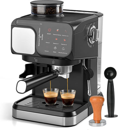 Máquina Espresso Hogar Calentamiento Rápido Capuchino Negro