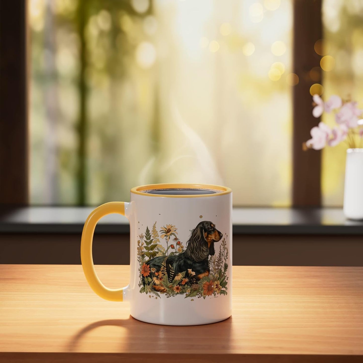 Taza Cerámica Perro Dachshund Largo Estilo Vintage