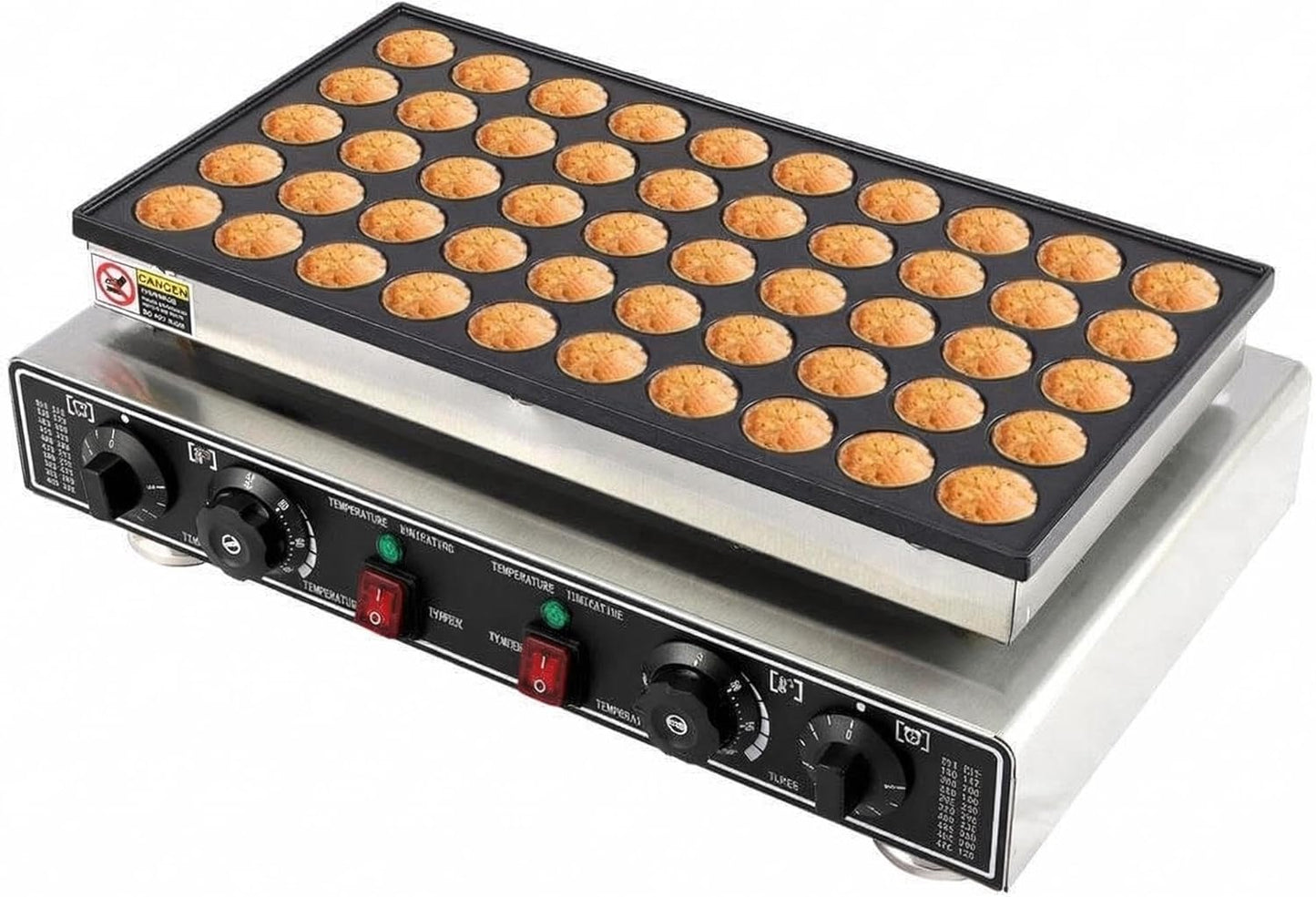 Mini máquina panqueques acero inox 50 pzas eléctrica 1800W