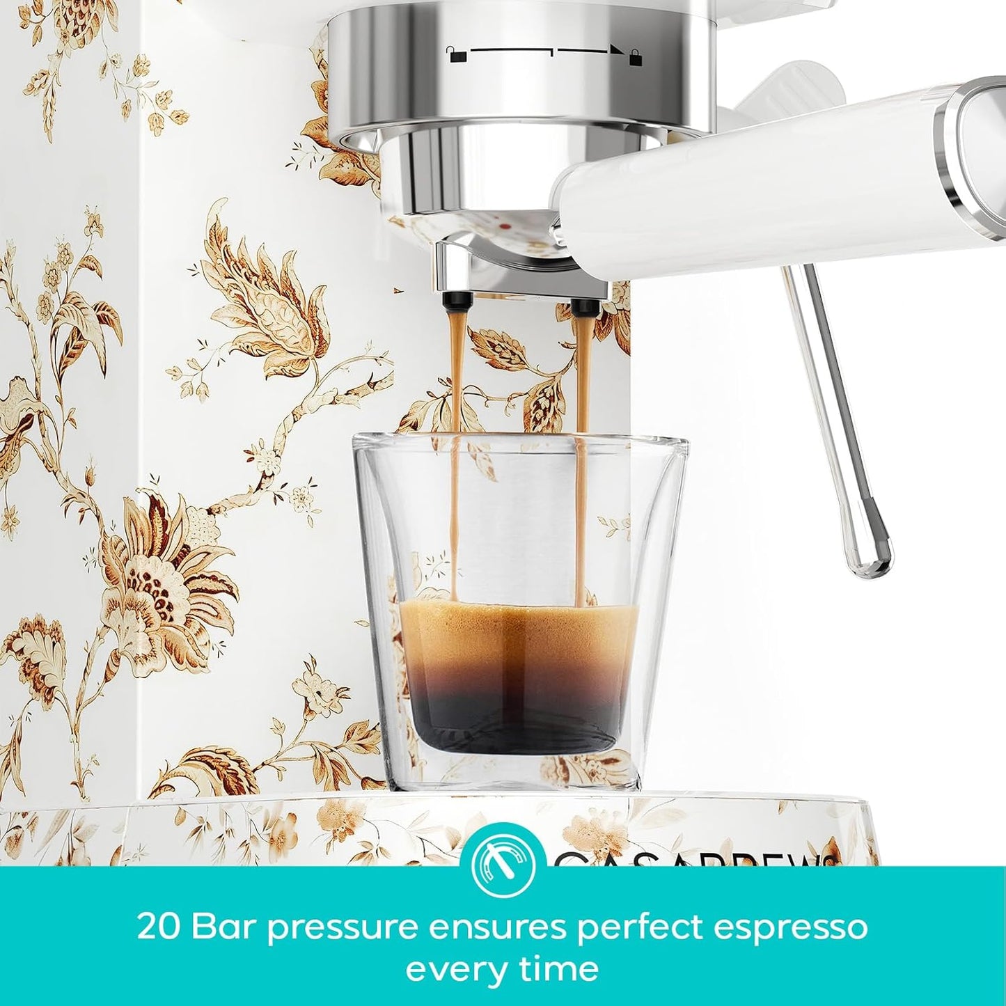 Máquina Espresso 20 Bar Acero Inox 34oz Blooming Ivory