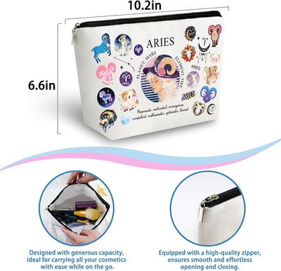 Bolsa maquillaje zodiaco Aries mujer cumpleaños abril