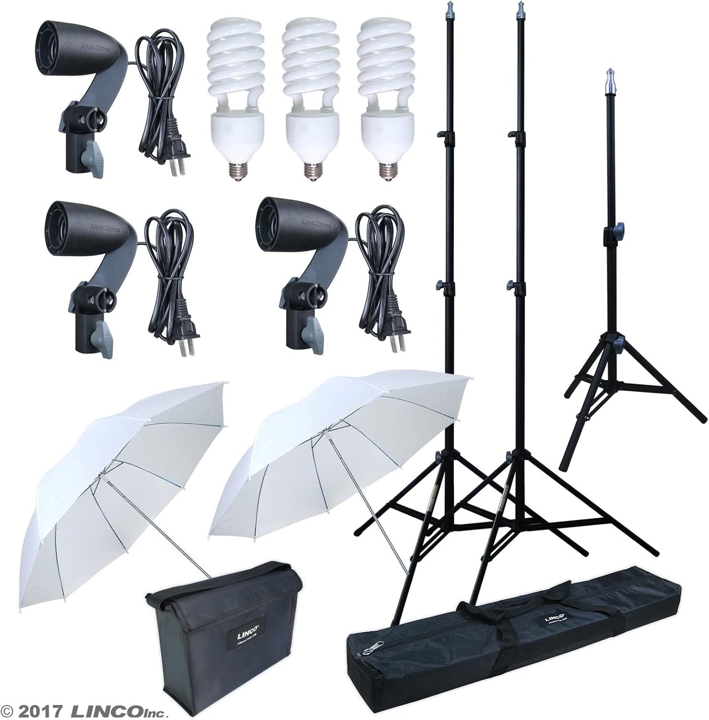 Kit paraguas luz estudio 600W iluminación continua