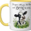 Taza Cerámica Granja Vaca Humor Amarillo/Blanco
