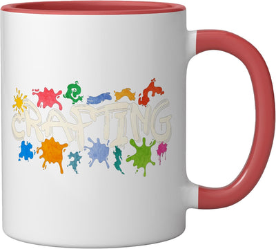 Taza de cerámica para manualidades roja/blanca