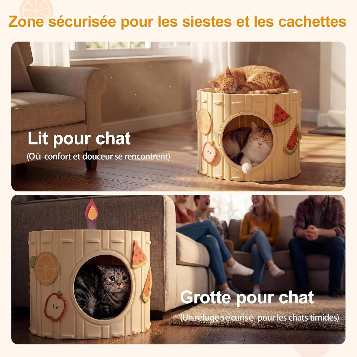 Casa para gatos acogedora cueva de cama
