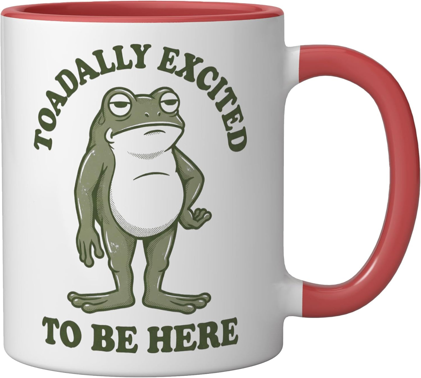 Taza Cerámica Grumpy Frog Meme Rojo/Blanco