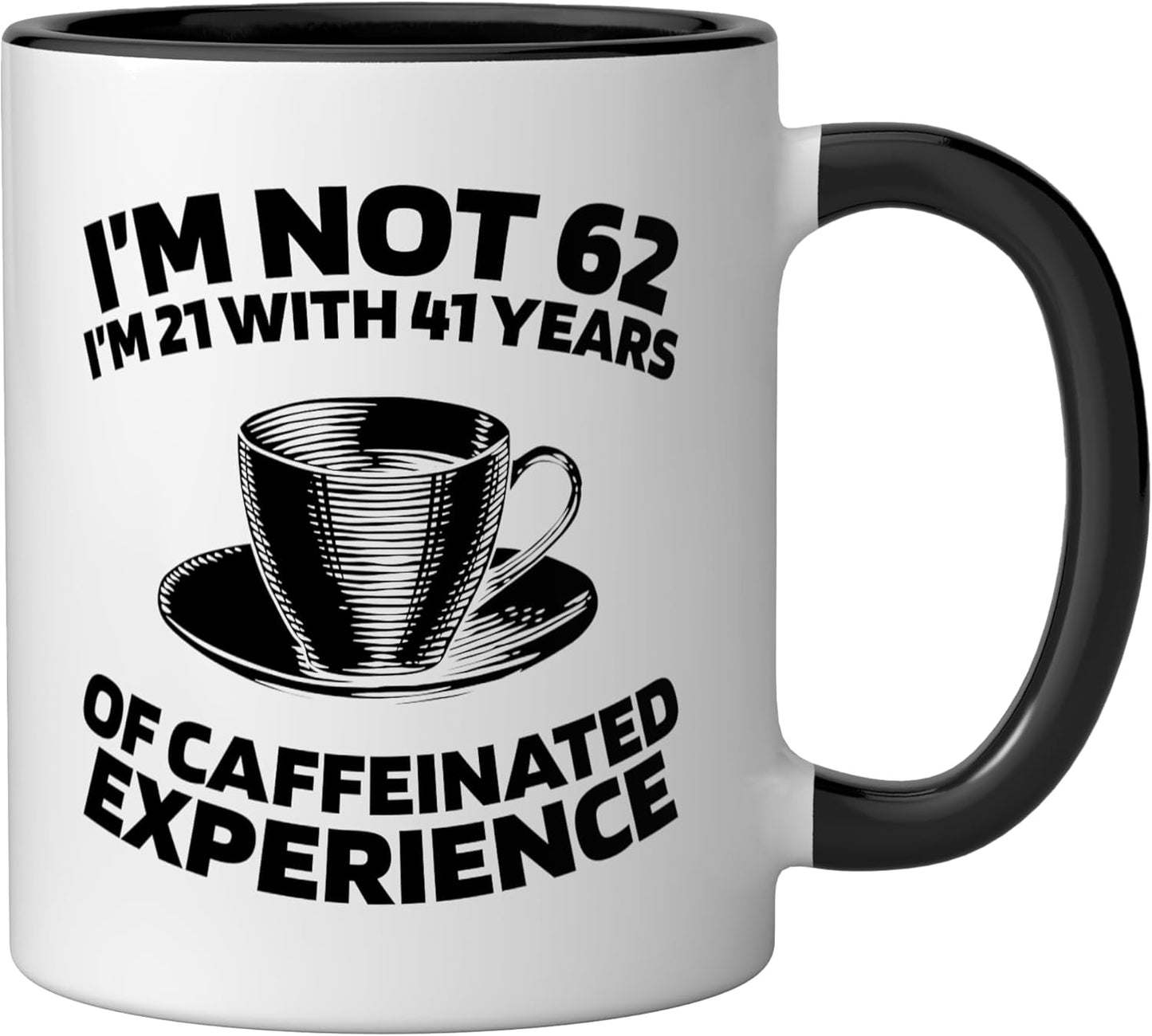 Taza Cerámica Café Años 62 Negro/Blanco