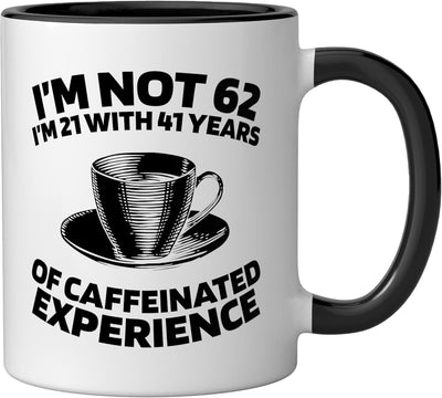 Taza Cerámica Café Años 62 Negro/Blanco