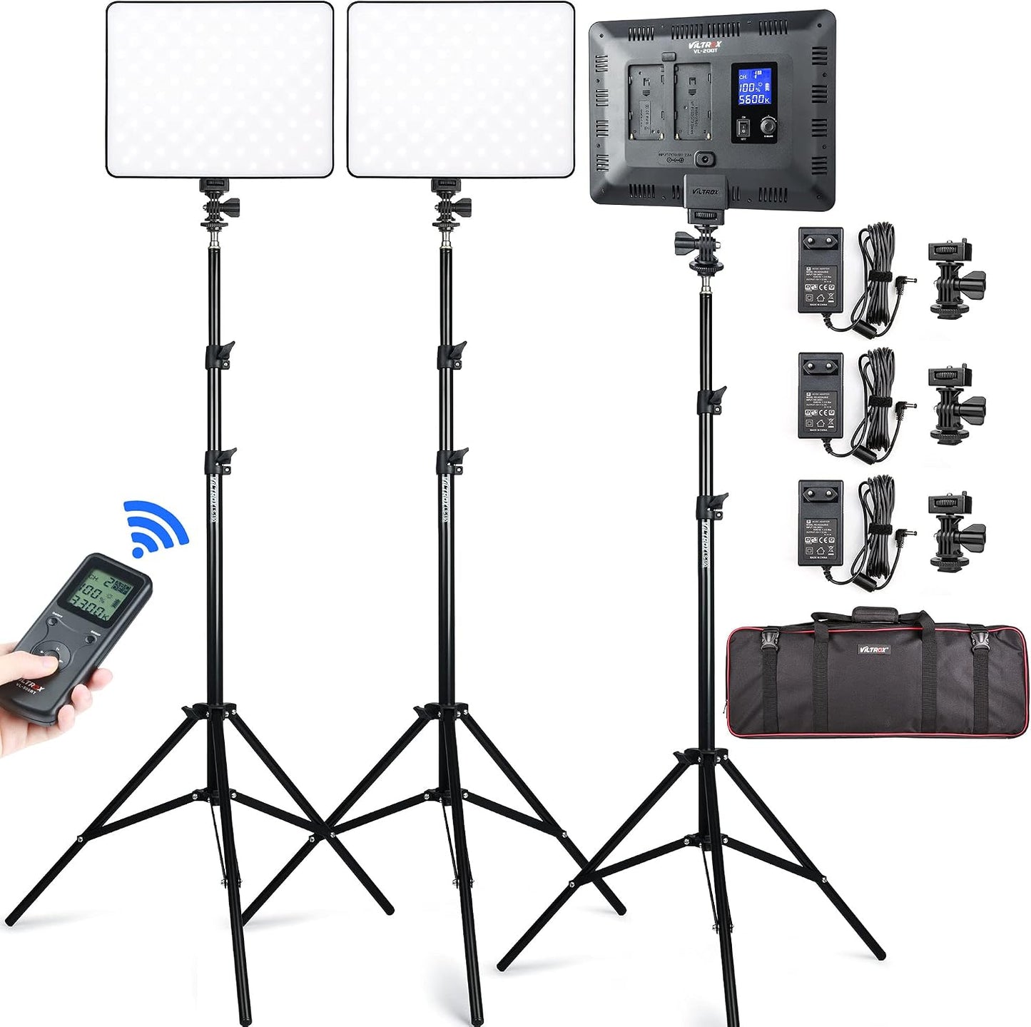 Kit luces estudio 30W bicolor 3300K-5600K CRI 95
