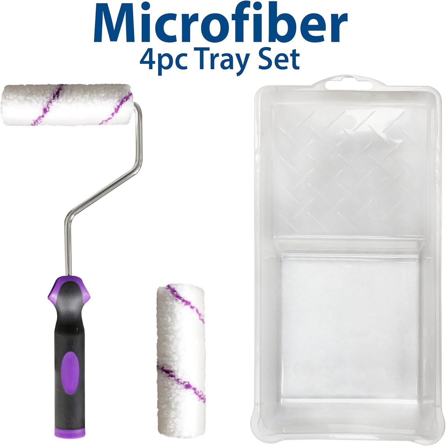 Juego 4 Rodillos Microfibra 4pulg Profesional Ultra Suave