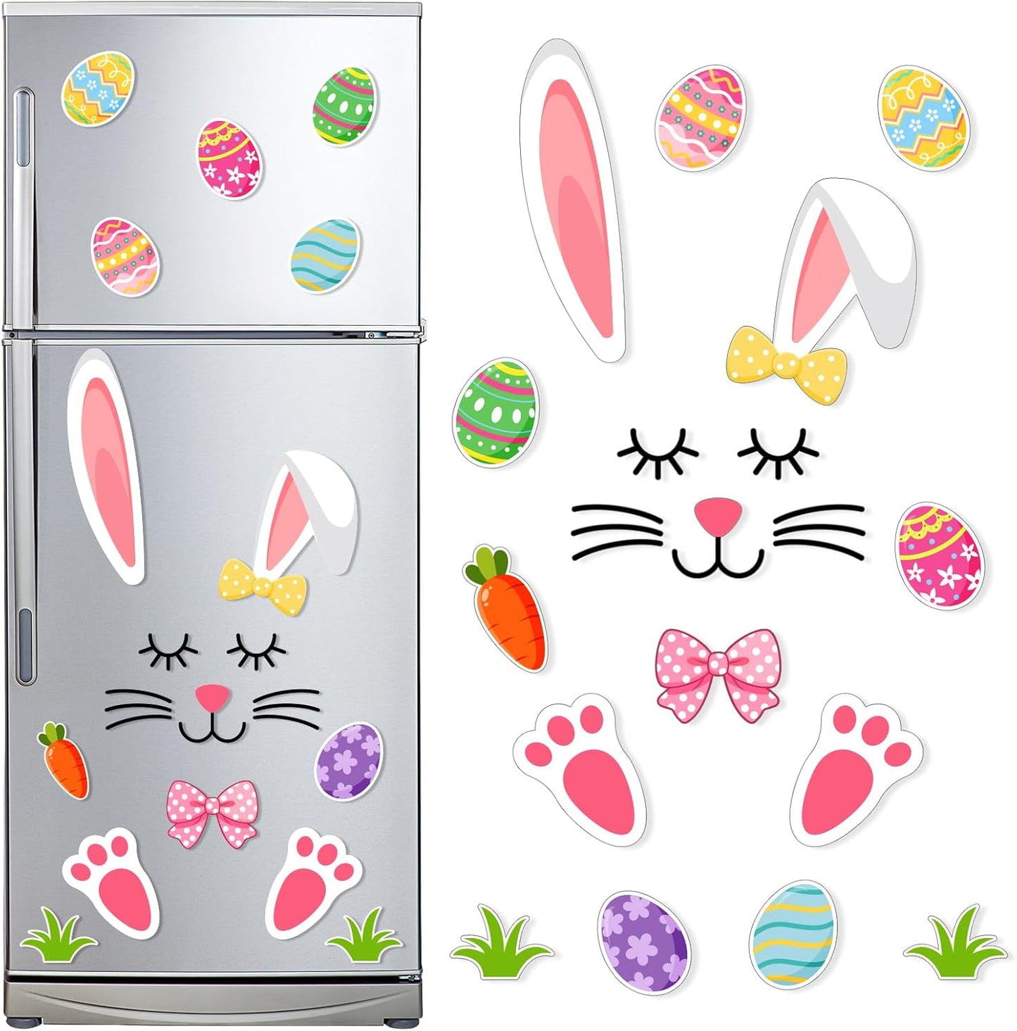 Imanes de conejo de Pascua decorativos reutilizables para refrigerador y puertas