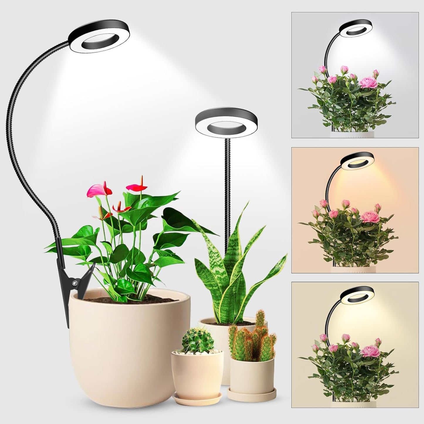 Pack 2 Luces Cultivo 3 Colores Cuello Ganso 360°