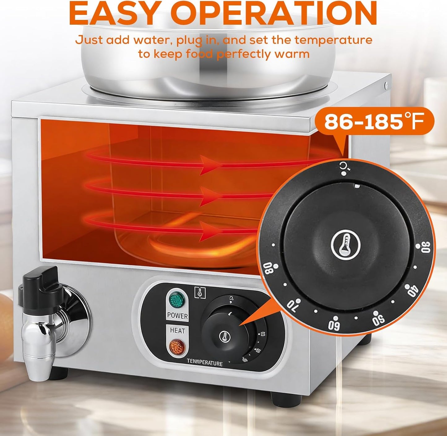Calentador de queso acero inox 7.4qt con control temp