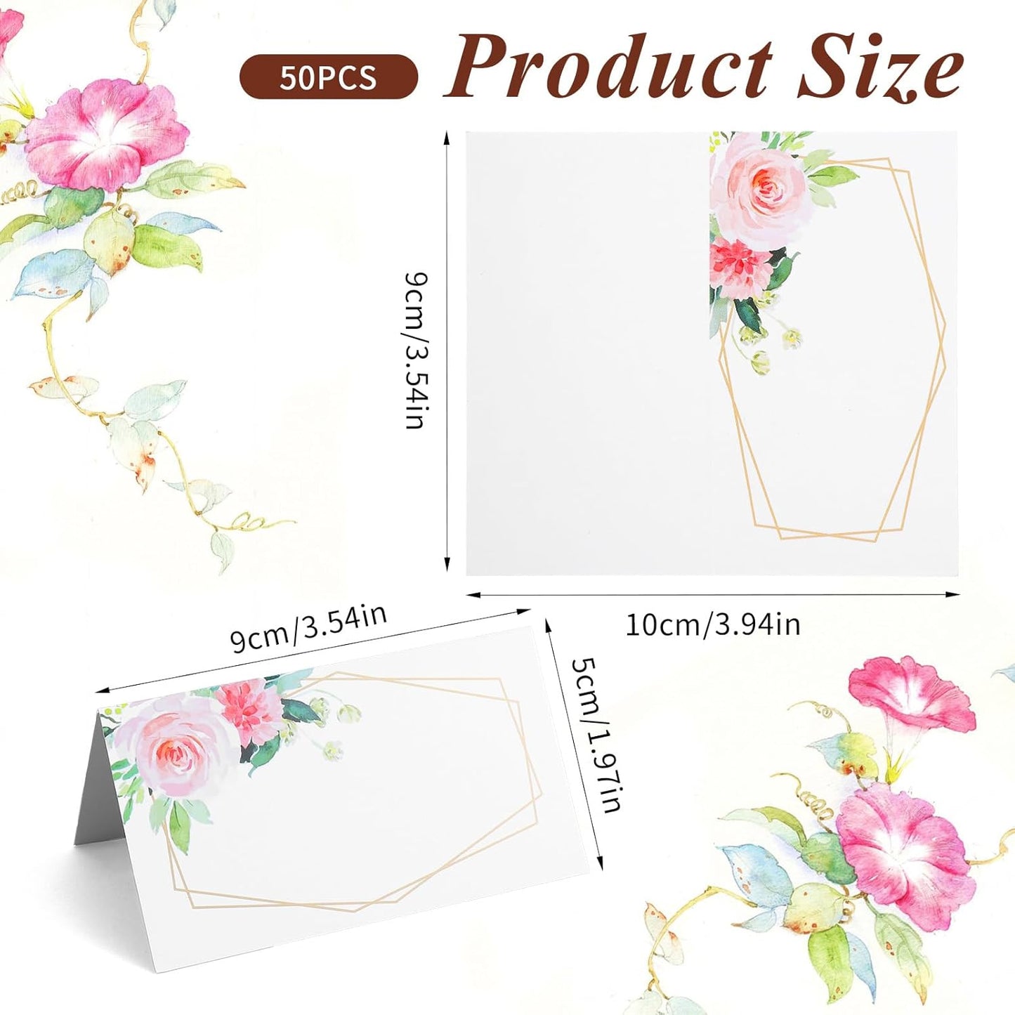 50 Tarjetas Lugar Mesa con Nombre Editable para Boda y Eventos