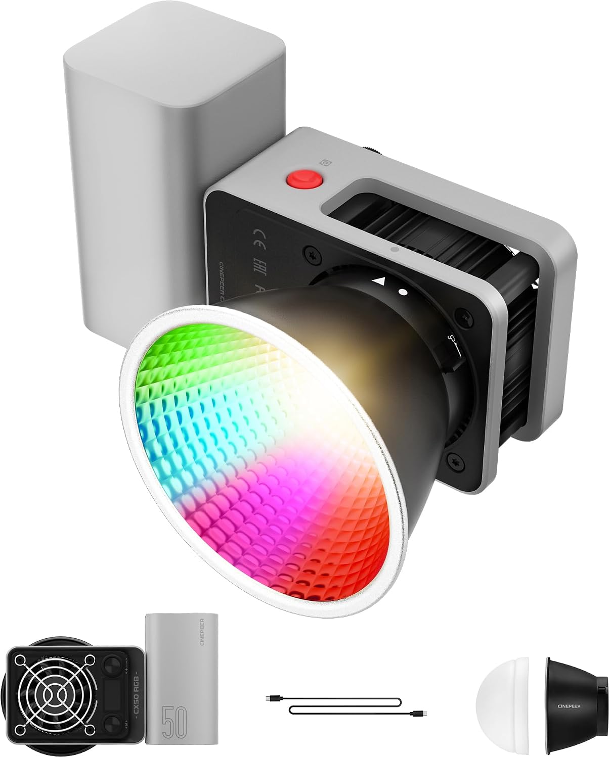 Luz video RGB COB bicolor 2700K-6500K batería 4500mAh