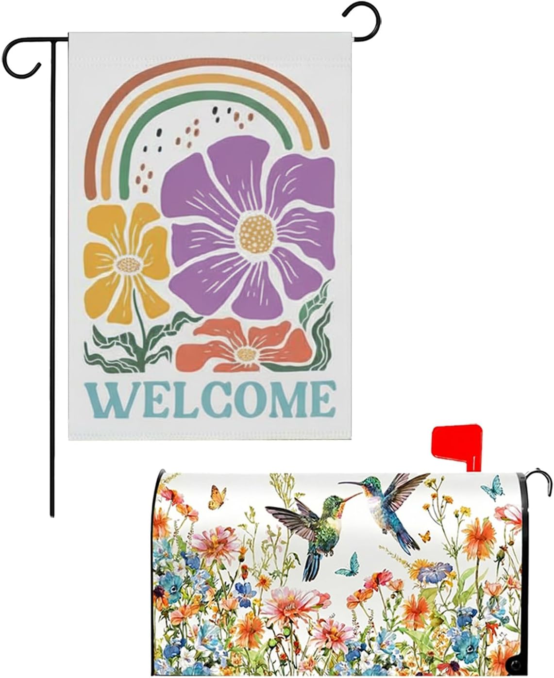 Fundas magnéticas primavera juego 2 pzas con bandera jardín