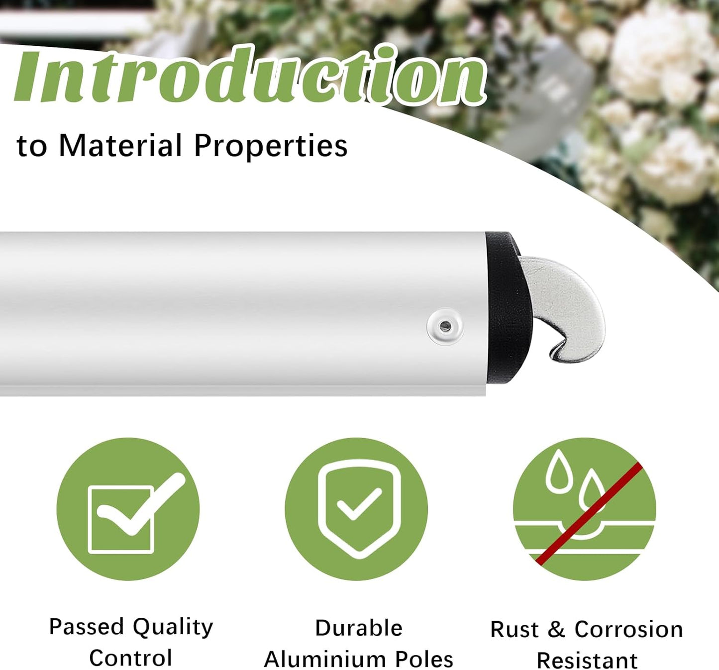Barra transversal ajustable 3-5ft para cortina boda