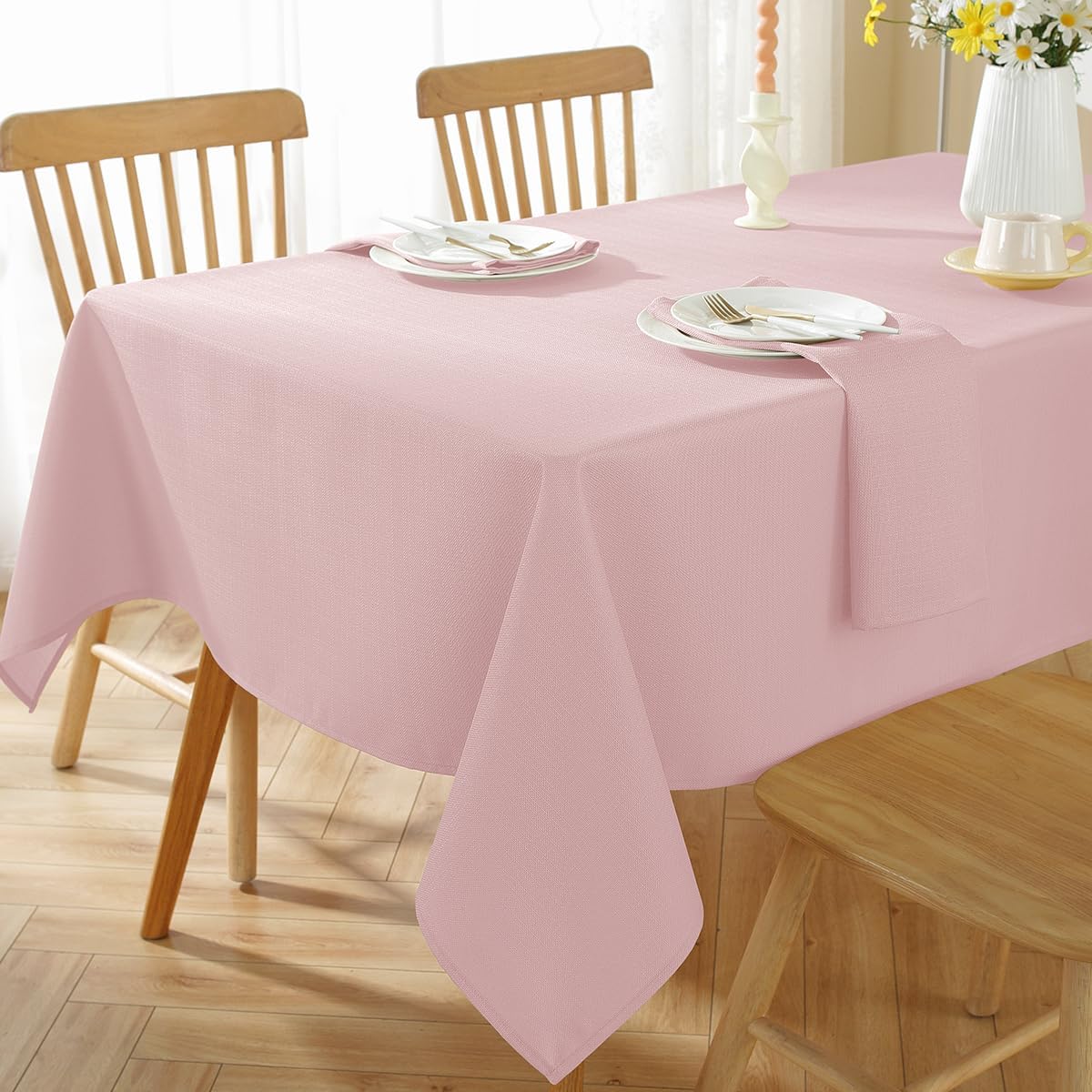 Mantel cuadrado texturizado 20x20 pulgadas rosa