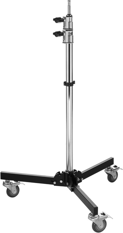 Base plegable con ruedas negro/cromado 8.5pulg
