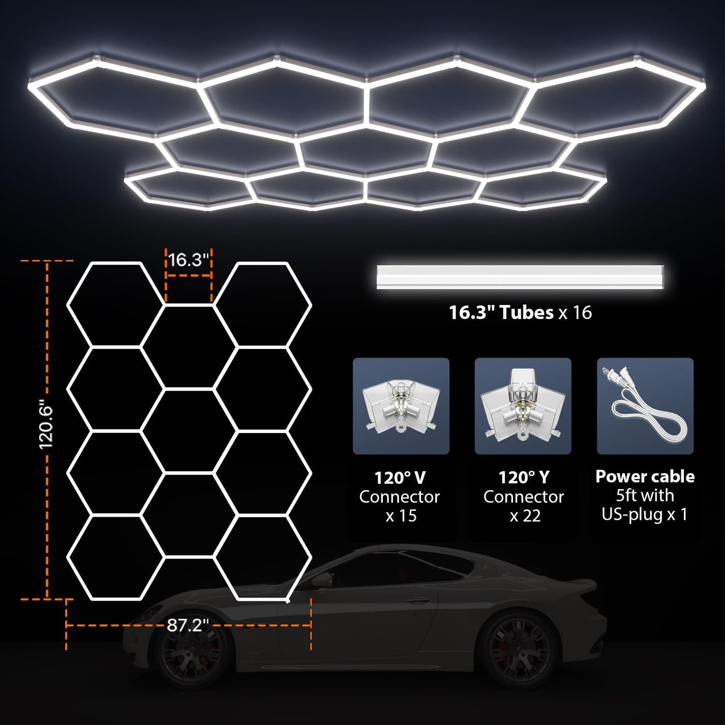 Luces hexagonales LED para gimnasio 460W 55200lm