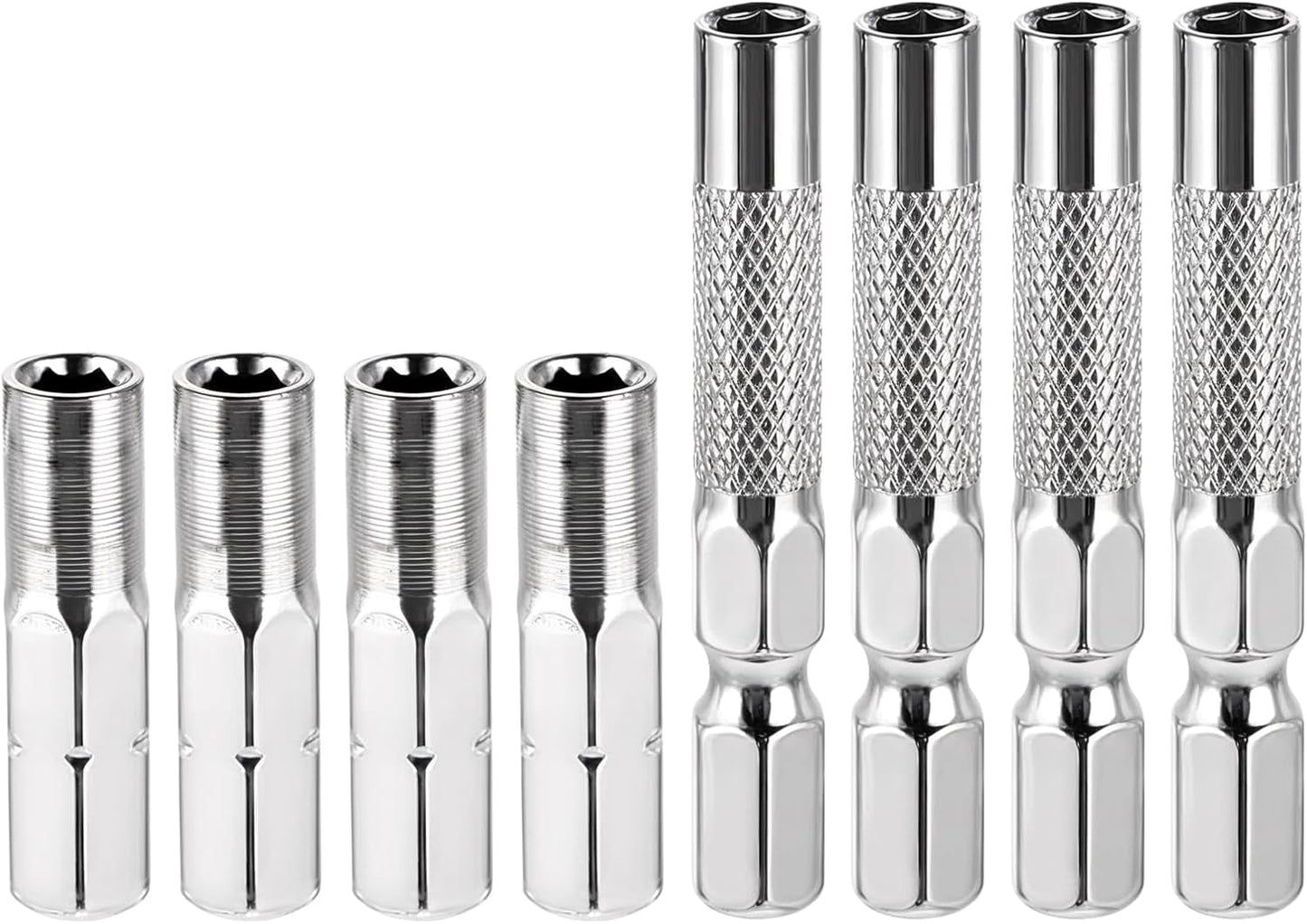 8 Adaptadores Broca 1/4 a 0.157pulg Magnéticos Soporte Extensión