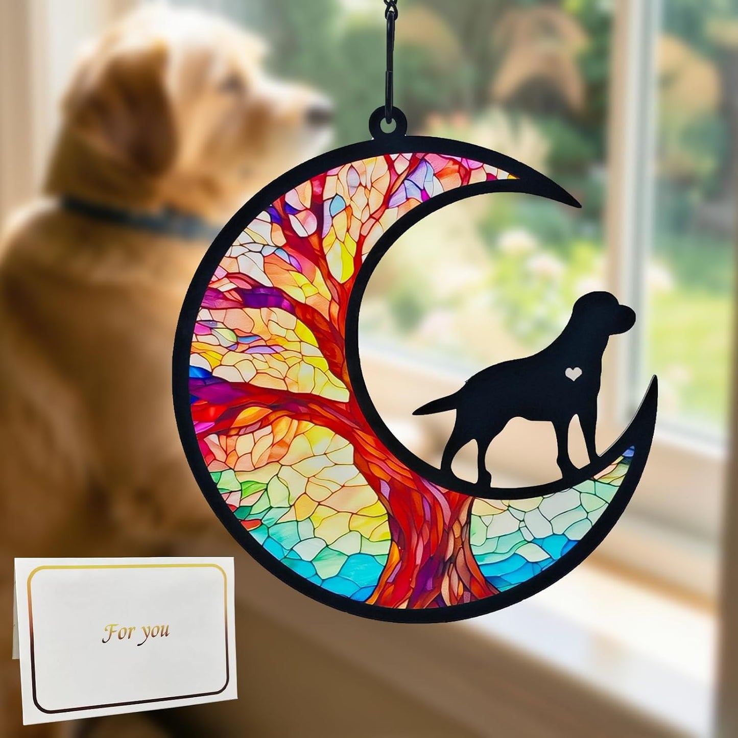Set regalo recuerdo perro con adorno y tarjeta